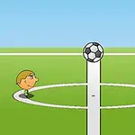 To figurer står på en fotballbane med en fotball midt mellom dem