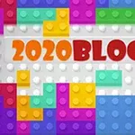 Fargerike, sammenhengende blokker og teksten 2020BLOCKS i midten