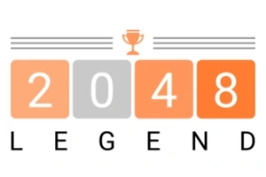 Tallene 2048 i fargede ruter med en pokal over og ordet LEGEND under