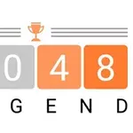 Tallene 2048 i fargede ruter med en pokal over og ordet LEGEND under