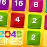 Fargerik grid med tall i ulike fargede bokser og teksten 2048 Lines nederst i venstre hjørne