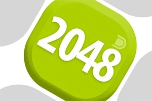 Grønn knapp med tallet 2048 i hvit skrift