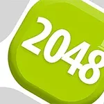 Grønn knapp med tallet 2048 i hvit skrift