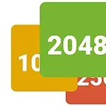 Fargerike firkanter med tallene 1024, 2048, 128 og 256 stablet delvis over hverandre