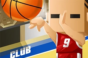 En tegneseriefigur i basketballantrekk kaster en basketball mot en kurv