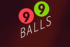 To sirkler, en rosa og en grønn, med tallet 9 i hver, og teksten BALLS under