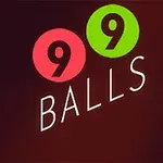 To sirkler, en rosa og en grønn, med tallet 9 i hver, og teksten BALLS under