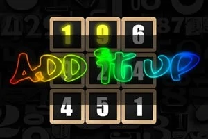 Lysende talltavler med teksten Add it up i flerfarget skrift