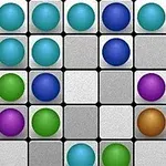 Arcade Lines Deluxe Flerfargede kuler plassert i et rutenett med grå og hvite firkanter