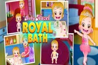 Baby Hazel koser seg med kongelig bad og utkledning