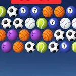 Bilde av mange fargerike sportsball-emojier arrangert i rader mot en blå bakgrunn
