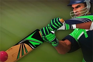 En person i sportsklær svinger et cricketballtre mot en ball, med fokus på hanskene og balltreets design