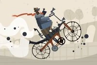 Prøv å komme lengst mulig med din stilige steampunk-motorsykkel i dette