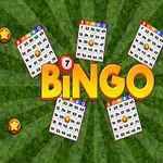 Bingo-kort og stjerner arrangert mot en grønn bakgrunn med teksten Bingo i sentrum