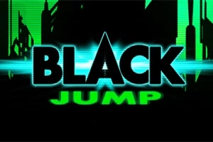 Svart og grønn grafikk med ordene Black Jump i futuristisk stil