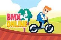 Kappkjør mot to andre spillere online i dette morsomme BMX-spillet
