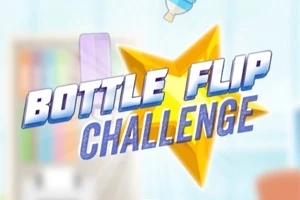 Teksten Bottle Flip Challenge vises foran en stjerne på en lys bakgrunn