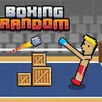 To pixelart-figurer bokser i en ring med bokstaver BOXING RANDOM over seg