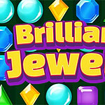 Fargerike diamanter og juveler med teksten Brilliant Jewels i sentrum