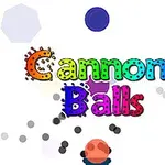 Fargerik tekst som sier Cannon Balls med geometriske former i bakgrunnen