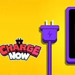 En lilla strømkontakt ved siden av en mobiltelefon med en nesten tom batteriindikator og teksten EMPTY på en gul bakgrunn
