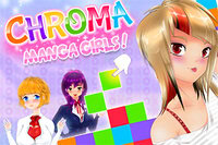 Fargerikt hjernespill med manga-jenter