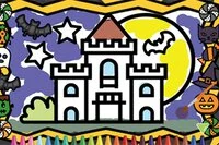 Halloween-fargelegging som oppfordrer barn til å fargelegge innenfor linjene