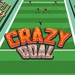 Tekst med ordene Crazy Goal vises over en grafikk av en fotballbane sett ovenfra, med tilskuere på sidene