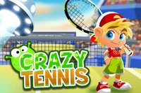 Spill et tegneserie-tennisspill der spillere kjemper mot monstre på en
