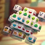 Flytende kube med terninger som viser ulike emoji-symboler, inkludert pandaer, romvesener, kaktuser og smilefjes