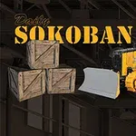 En gul bulldoser ved siden av tre stablede trekasser, med teksten Daily Sokoban i bakgrunnen