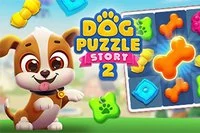 Hjelp den lille valpen Charlie å skrive om historien sin med Dog Puzzle Story