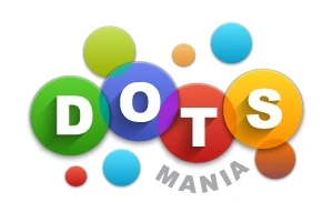 Fargerike sirkler med teksten DOTS i midten og MANIA nedenfor