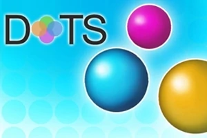 Fargerike kuler mot en lys blå bakgrunn med ordet DOTS i øvre venstre hjørne