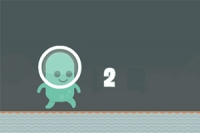 Fantastisk plattformspill med 2D grønn alien