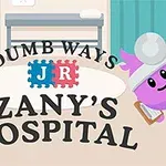 Fargerike animerte figurer i et sykehusmiljø, med teksten Zanys Hospital