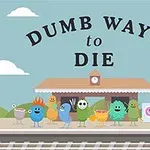 Flotte, fargerike figurer på en togstasjon med teksten Dumb Ways to Die over dem