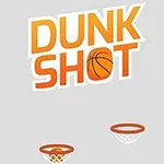 Basketkurver og teksten Dunk Shot med en oransje basketball