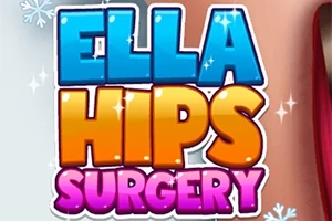 Fargerik tekst med ordene Ella Hips Surgery mot en lys bakgrunn