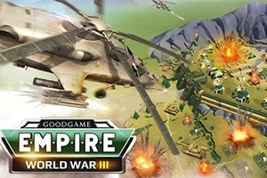 Empire: World War 3 Helikopter i kamp med eksplosjoner i et landskap
