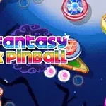 Fargerik flipperspillgrafikk med teksten Fantasy Pinball i midten