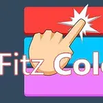 En illustrasjon med en hånd som trykker på tre fargede blokker i rødt, blått og lilla, med teksten Fitz Color over