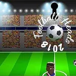 To an animerte fotballspillere på en stadion med publikum i bakgrunnen, samt en svevende fotball i midten