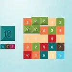 Teksten Get 10 Ultimate ved siden av et rutenett med fargerike nummererte blokker