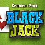 To spillekort, en ruter ess og en kløver knekt, med teksten Black Jack i fargerik skrift på en grønn bakgrunn