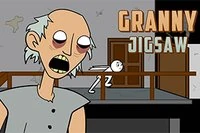 Sett sammen puslespill i dette morsomme Granny-temaet online-spillet