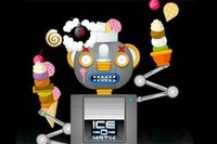 Hjelp roboten med å servere is i kiosken