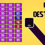 Et bilde med tallruter til venstre og teksten Idle Destroyer på en gul bakgrunn