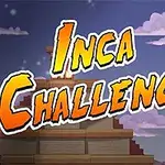 Fargerik tekst med ordene Inca Challenge foran en bakgrunn med et byggeverk og himmelskyer
