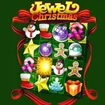 Juletema puslespill med ikoner som snømenn, stjerner, julegaver, og pepperkakemenn på en grønn bakgrunn